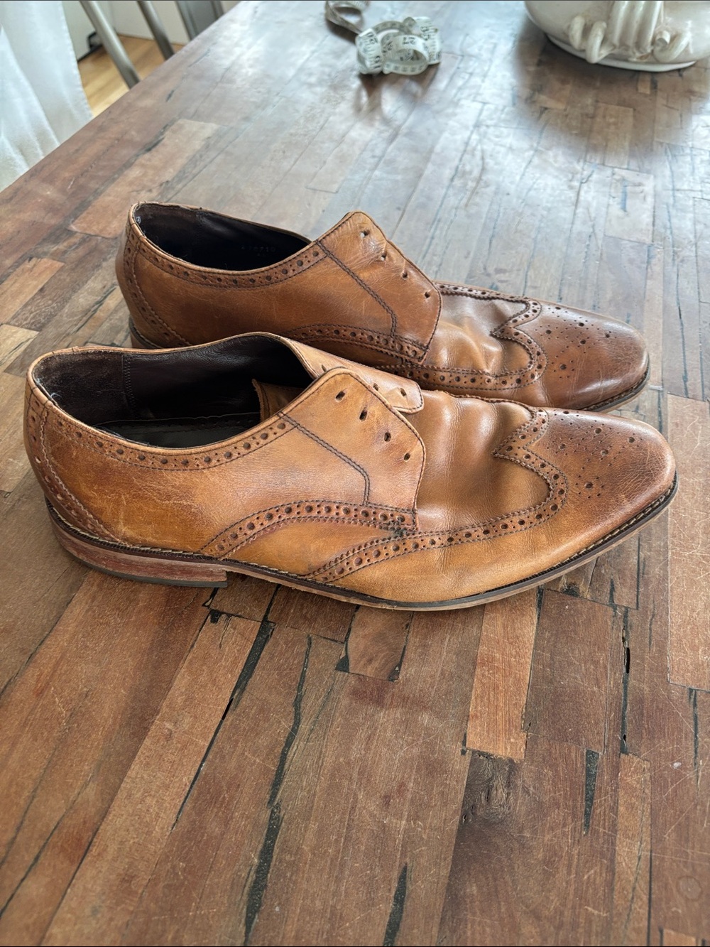 Florsheim Tan Brown Wingtip Brogue Derby Shoes